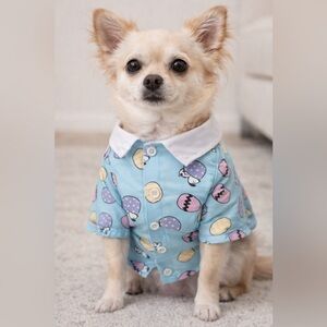 Peanuts Blue Dog Shirt with Egg Design